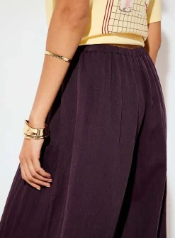 Elastic-ankle loose barrel-leg pant