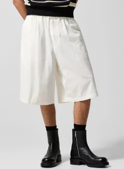 Elasticized-waist Bermuda short