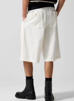 Elasticized-waist Bermuda short