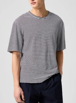 Elden cotton-linen striped T-shirt