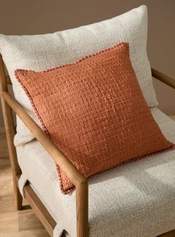 Elio textured caramel knit removable-cover cushion
