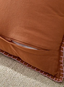 Elio textured caramel knit removable-cover cushion
