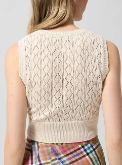 Ella pointelle knit vest