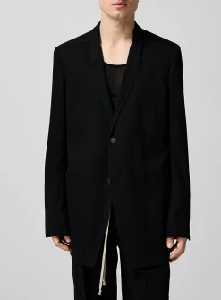 Elongated pure wool blazer