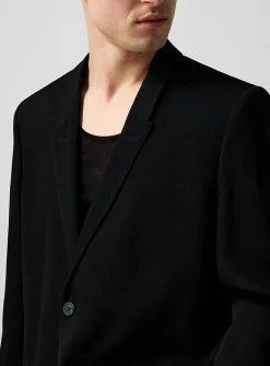 Elongated pure wool blazer