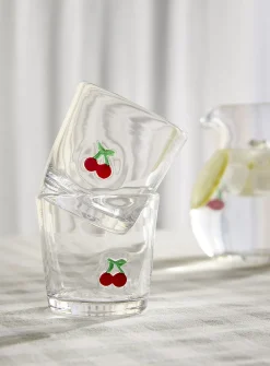 Embossed cherries small glasses