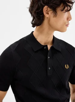 Embossed diamond polo