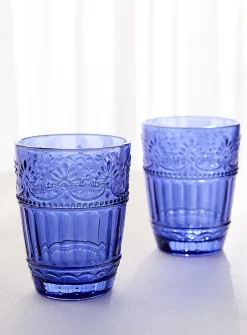 Embossed floral glasses