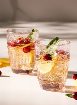 Embossed floral glasses