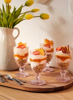 Embossed floral wine glasses