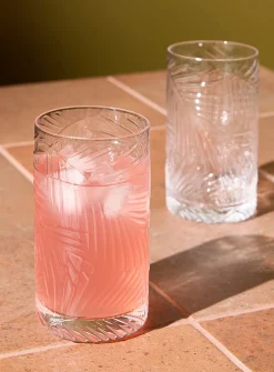 Embossed foliage large glasses