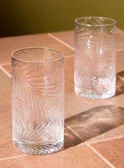 Embossed foliage large glasses