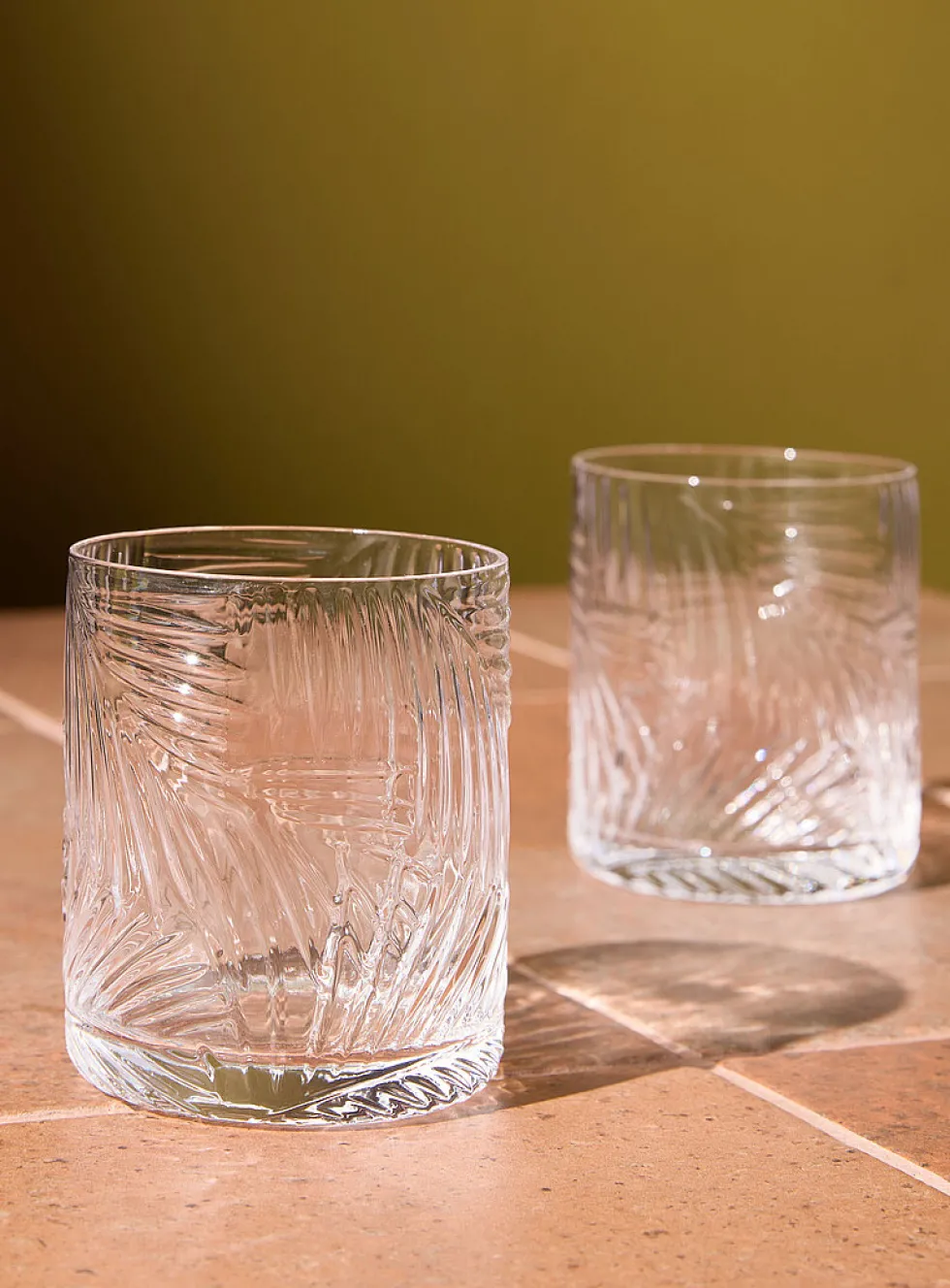 Embossed foliage small glasses