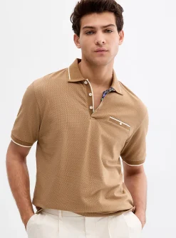 Embossed honeycomb polo