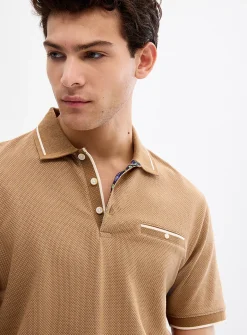Embossed honeycomb polo