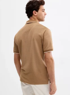 Embossed honeycomb polo