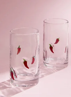 Embossed hot peppers glasses
