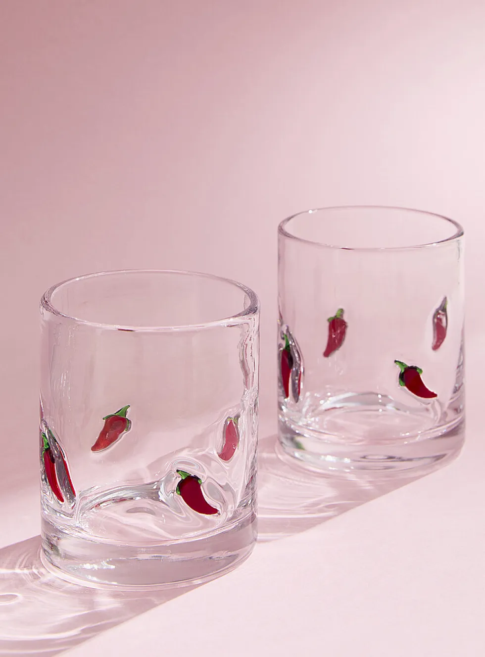 Embossed hot peppers small glasses