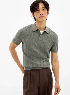 Embossed jacquard polo