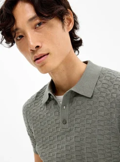 Embossed jacquard polo