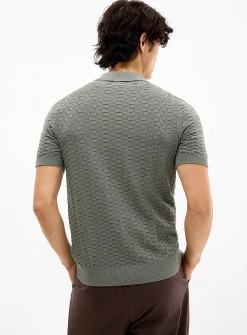 Embossed jacquard polo