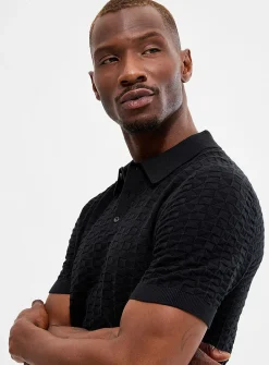 Embossed jacquard polo