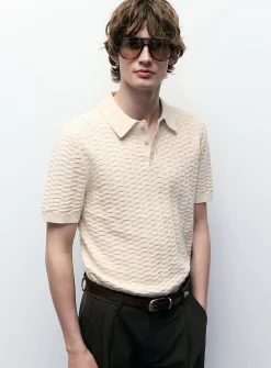 Embossed jacquard polo