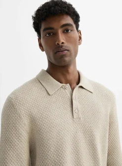 Embossed knit polo