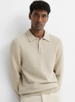 Embossed knit polo