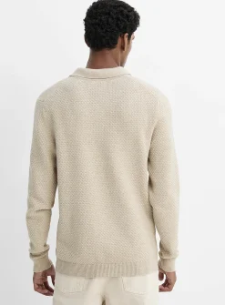Embossed knit polo
