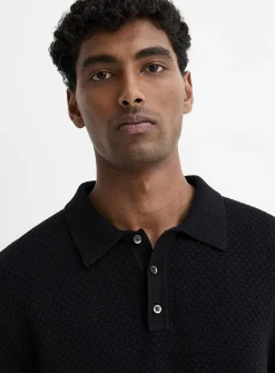 Embossed knit polo