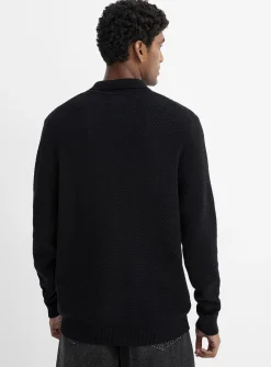Embossed knit polo