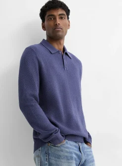 Embossed knit polo