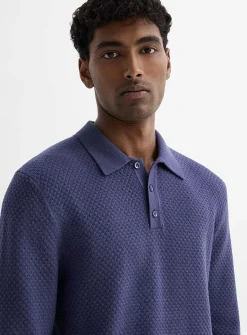 Embossed knit polo