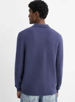 Embossed knit polo