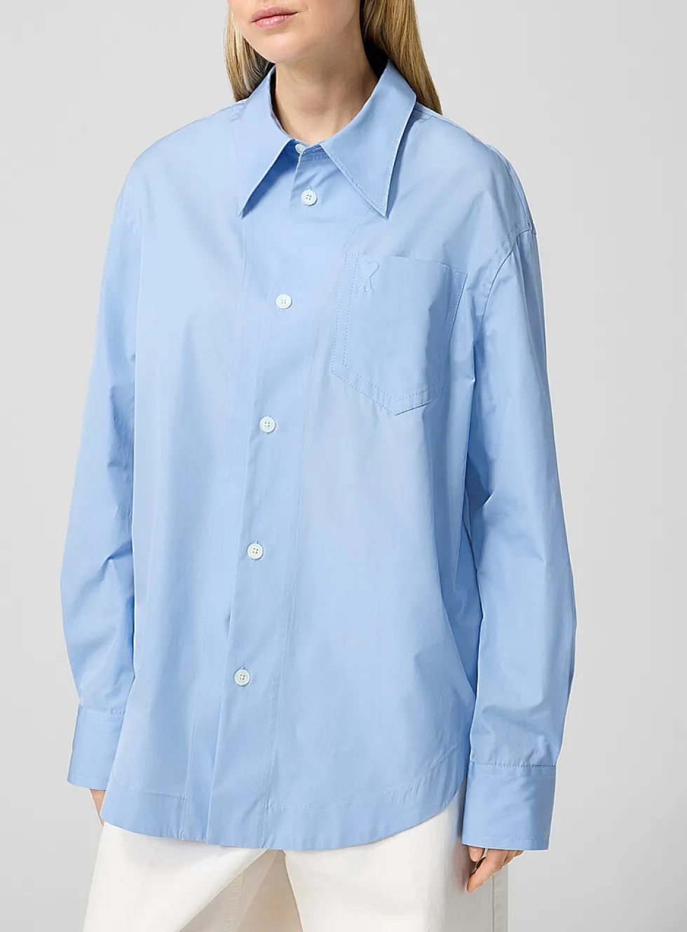 Embossed logo loose shirt