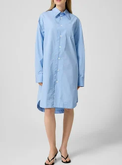 Embossed logo shirtdress