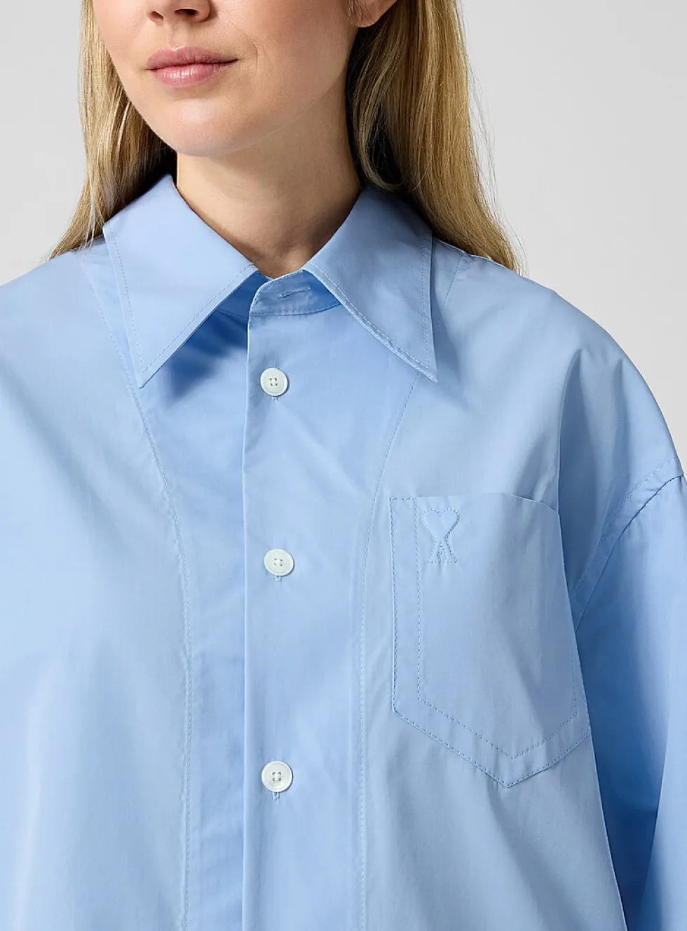 Embossed logo shirtdress