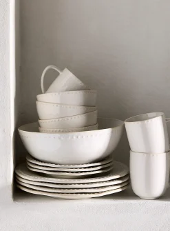 Embossed polka dots small white bowl