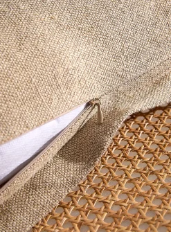 Embossed stripes pure linen removable-cover cushion
