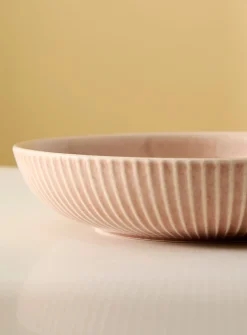 Embossed wide grooves pasta bowl