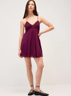 Embroidered bodice minidress