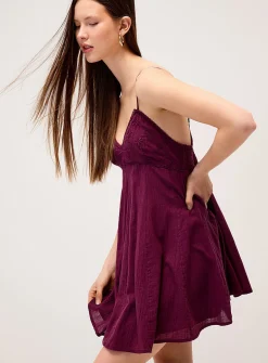 Embroidered bodice minidress