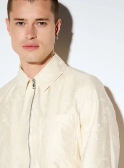 Embroidered coral jacket