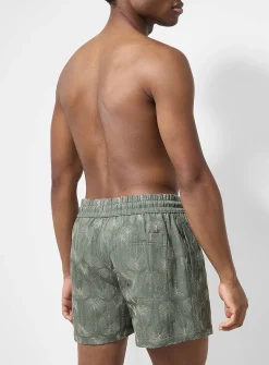 Embroidered cropped swim short