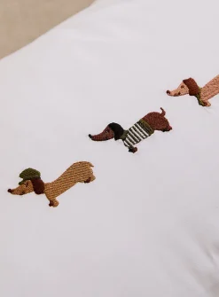 Embroidered dachshunds children's pillowcase