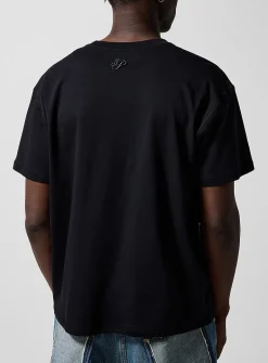 Embroidered doves T-shirt