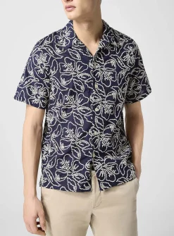 Embroidered flowers short-sleeve shirt