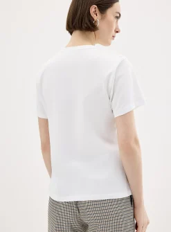 Embroidered heart casual T-shirt