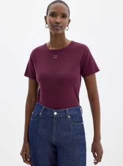 Embroidered logo crew-neck T-shirt